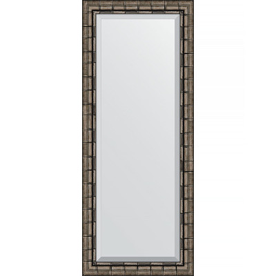 Зеркало настенное Evoform Exclusive 143х58 BY 1166 с фацетом в багетной раме Серебряный бамбук 73 мм
