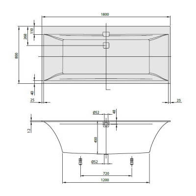 Villeroy & Boch Squaro Edge 12 UBQ 180 SQE 2DV-01 ванна, 180см х 80см, кварил, белый Alpin
