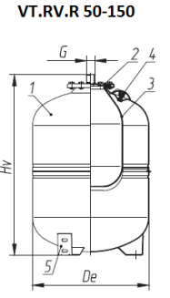 Бак расширительный для отопления 100л. красный (с ножками) VALTEC (VT.RV.R.060100)