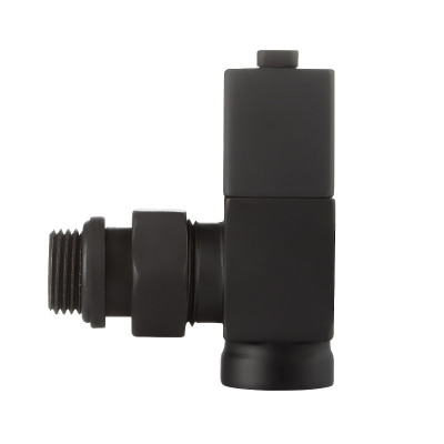 Набор дизайн-вентилей Royal Thermo CUBE, угловой (черный) 1/2" (RTE 56.0009)