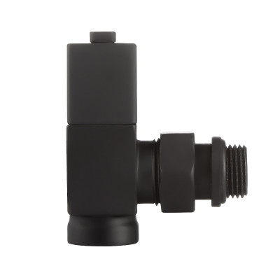 Набор дизайн-вентилей Royal Thermo CUBE, угловой (черный) 1/2" (RTE 56.0009)