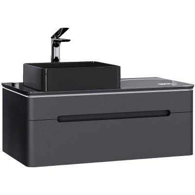Тумба под раковину Jorno Shine 100 Shi.01.100/P/A подвесная антрацит