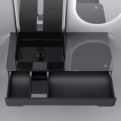 Тумба под раковину Jorno Shine 100 Shi.01.100/P/A подвесная антрацит