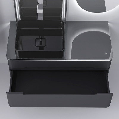 Тумба под раковину Jorno Shine 100 Shi.01.100/P/A подвесная антрацит