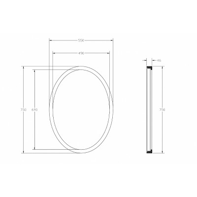 Зеркало для ванной Abber Stein 55 AS6610BR с подсветкой с многофункциональной панелью