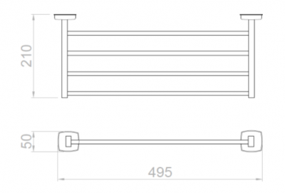 Полка для полотенец 450 мм Classic 09033.В