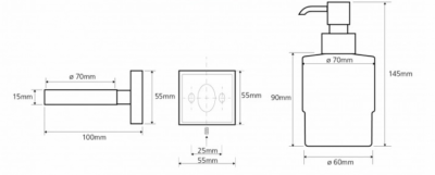 BEMETA Beta 132109102 дозатор настенный, хром/матовое стекло