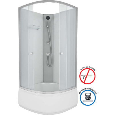 Душевая кабина Niagara Eco 90x90 E90/40/MT/BK четверть круга