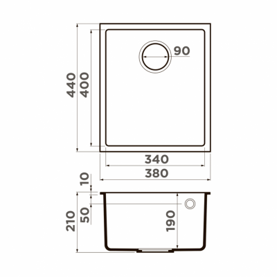 Мойка OMOIKIRI BOSEN 38-U-GR Tetogranit leningrad grey прямоугольная 380x440 (4993538)