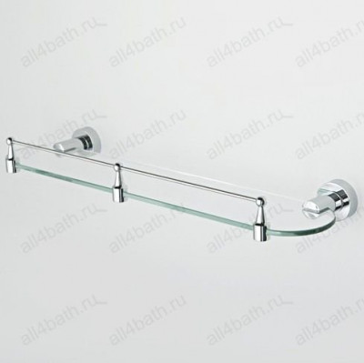 WasserKRAFT Donau K-9444 полка стеклянная с бортом, хром