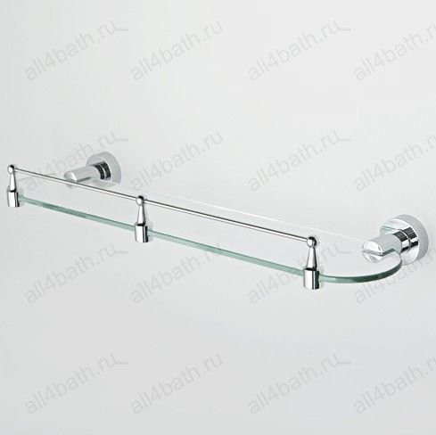 WasserKRAFT Donau K-9444 полка стеклянная с бортом, хром
