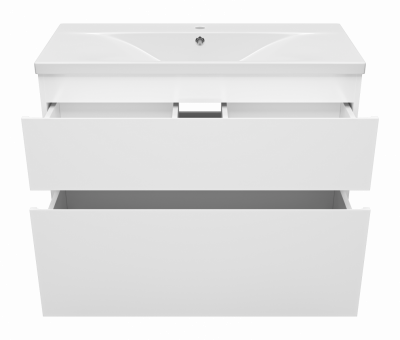 Тумба напольная Misty Лаки 100 белая (П-Лак-01100-0112Я) с раковиной