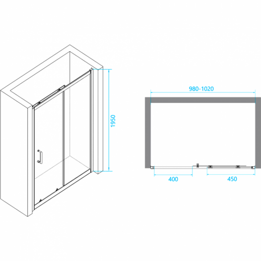 Душевая дверь RGW Passage PA-14 B 100 41081410-14 прозрачная профиль черный