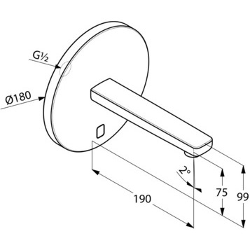 Смеситель для раковины (настенный) электронный KLUDI ZENTA хром 3850305