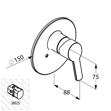 (СНЯТ!) Смеситель для душа KLUDI LOGO NEO хром 374200575