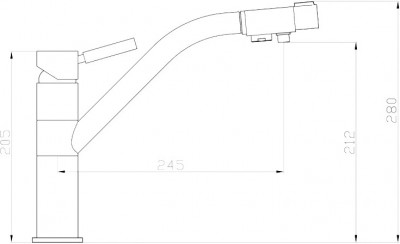 Смеситель для кухонной мойки ZORG Sanitary  (ZR 401 KF  NICKEL), рычажный, современный стиль