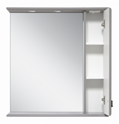 Зеркальный шкаф Misty Лувр 65 правый серый 650x800 ПЛвр030651504П