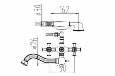 Zorg Antic A 7000W-BR смеситель для ванны, бронза
