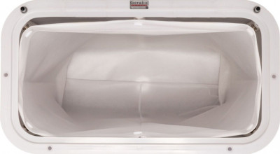 Корзина для белья Geralis SWH-B Ромб стежка, белая, кант хром, стандартная