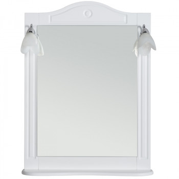 Зеркало в ванную Rush Devon 80 со светильниками белое матовое прямоугольное
