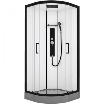 Душевая кабина Black&White Galaxy 8001900 с гидромассажем пр-ль черный 90х90 см четверть круга