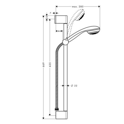 Hansgrohe Crometta 1jet/Unica'С 27728000 душевой гарнитур 65 см, хром