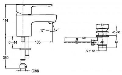 JACOB DELAFON July E16027-4-CP смеситель для раковины, хром