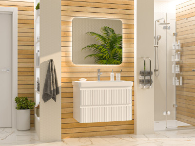 Тумба под раковину Brevita Victory 80 подвесная (белая) VIC-09080-0102Я