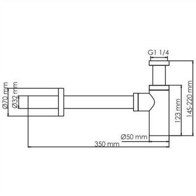Сифон для раковины WasserKRAFT Glan A171 черный