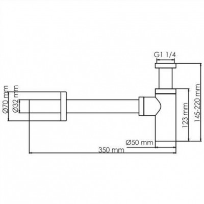 Сифон для раковины WasserKRAFT Glan A171 черный