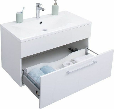 Тумба под раковину De Aqua Кубика 90 167034 подвесная белая матовая
