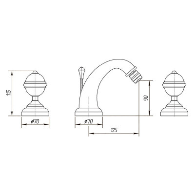 MIGLIORE Cristalia 18579 смеситель для биде на три отверстия, бронза