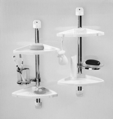 Primanova M-N13-22 угловая полка 4-х ярусная, 20*20 см, прозрачно-розовая