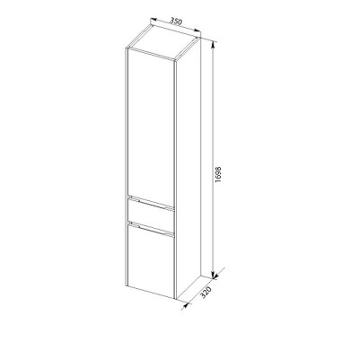 Aquanet Латина 35 00179606 пенал, белый