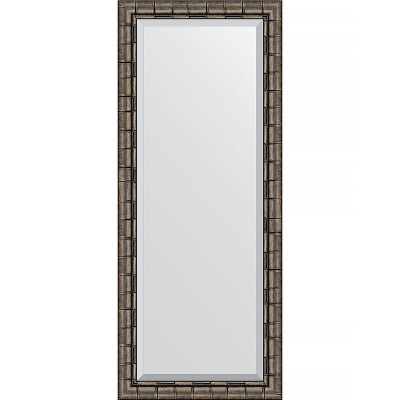 Зеркало настенное Evoform Exclusive 153х63 BY 1186 с фацетом в багетной раме Серебряный бамбук 73 мм