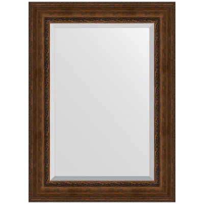 Зеркало настенное Evoform Exclusive 112х82 BY 3481 с фацетом в багетной раме Состаренная бронза с орнаментом 120 мм