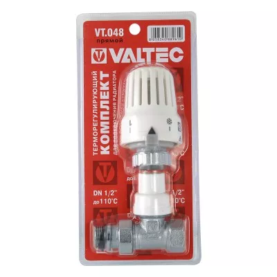 Клапан с термостатической головкой для радиаторов, прямой 1/2" VALTEC (VT.048.N.04)