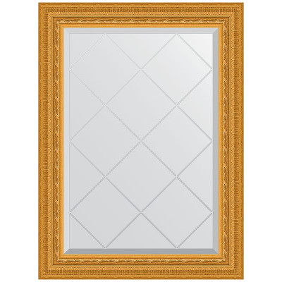 Зеркало настенное Evoform ExclusiveG 87х65 BY 4095 с гравировкой в багетной раме Сусальное золото 80 мм