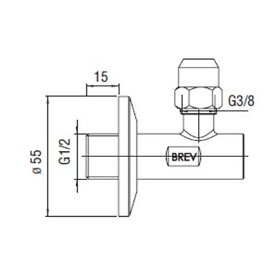 Nobili AV00121CR угловой кран с фильтром 1/2, хром