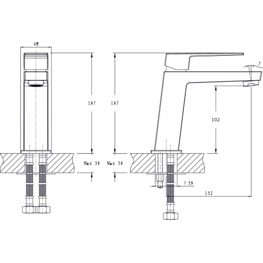 Смеситель для умывальника RUSH Thira (TR3625-11)