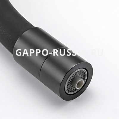 Смеситель для кухни с гибким изливом Gappo однорычажный черный (G4398-36)