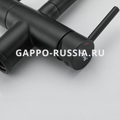 Смеситель для кухни с гибким изливом Gappo однорычажный черный (G4398-36)