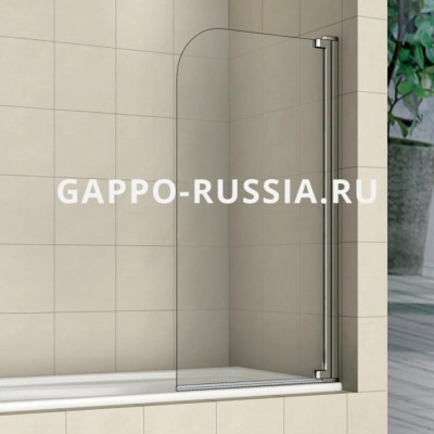 Шторка для ванны Gappo правая хром/стекло (G404.1.80) 80x140 см