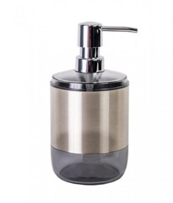 Дозатор для жидкого мыла Primanova прозрачно-черный, LIMA XL, 9.5х9.5х18.5 см пластик M-SA06-25