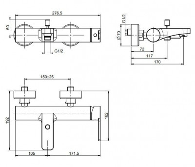 Смеситель для ванны FIMA Carlo Frattini Matrix F3534/1CR хром