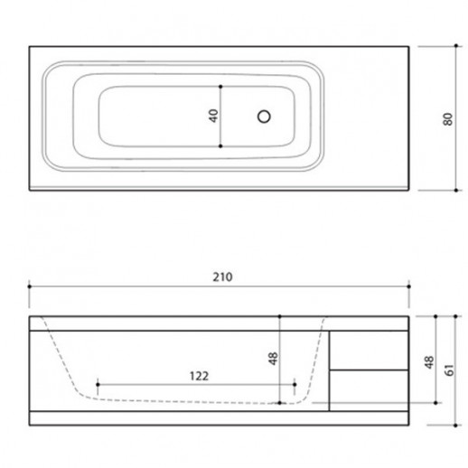 Balteco Integra 210 ванна из искусственного камня Xonyx (со шкафчиками), 210 см х 80 см