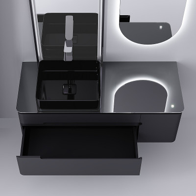 Тумба под раковину Jorno Shine 120 Shi.01.120/P/A подвесная антрацит