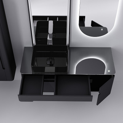 Тумба под раковину Jorno Shine 120 Shi.01.120/P/A подвесная антрацит