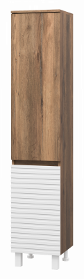 Шкаф-пенал напольный Brevita Dakota левый 350x340x1650 белый, темное дерево (DAK-050350-19/01Л)