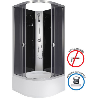 Душевая кабина Niagara Eco 90x90 E90/40/TN/BK четверть круга
